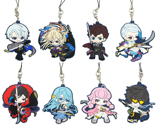 Koryuu Kagemitsu, etc. Touken Ranbu ONLINE Capsule Rubber Mascot No.9 All 8 Types Set Key Chain [USED]