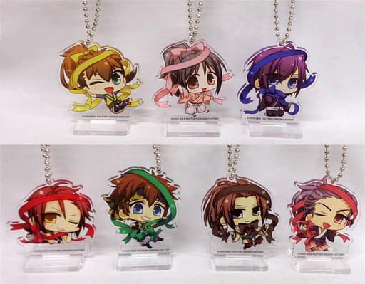 Sanosuke Harada, etc. Hakuouki Shinkai: Ginsei no Shou Newly Drawn Chibi Character Acrylic Stand Keychain Switch Software Special Stella Set Included Bonus Set of 7 Mascot [USED]