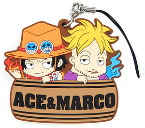 Ace Marco One Piece Tarukore Part 10 Two Person Barrel Version Rubber Strap Collection Straw Store Limited Key Chain [USED]