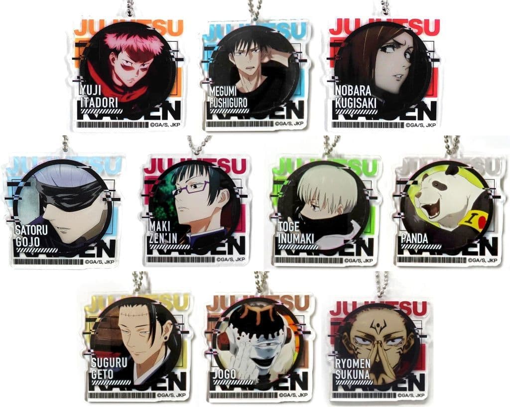 Yuji Itadori, etc. Jujutsu Kaisen Decofla Acrylic Key Chain All 10 Types Set Key Chain [USED]