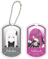Echidna Sekhmet 04 Re:ZERO -Starting Life in Another World- Clear Dog Tag Set of 2 Key Chain [USED]