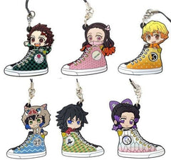 Nezuko Kamado, etc. Demon Slayer: Kimetsu no Yaiba Atmos Rubber Strap All 6 Types Set Key Ring [USED]