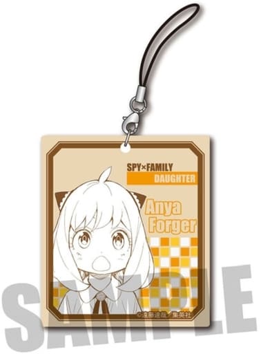 Anya Forger SPY x FAMILY Square Wooden Tag Strap Key Chain [USED]