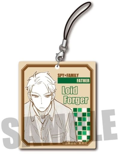 Loid Forger SPY x FAMILY Square Wooden Tag Strap Key Chain [USED]