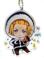 Fire Force Arthur Boyle Mini Character Acrylic Keychain Christmas Ver. Karaoke Manekineko Exclusive Keychains [USED]