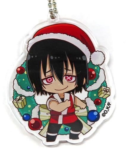 Fire Force Shinmon Benimaru Mini Character Acrylic Keychain Christmas Ver. Karaoke Manekineko Exclusive Keychains [USED]