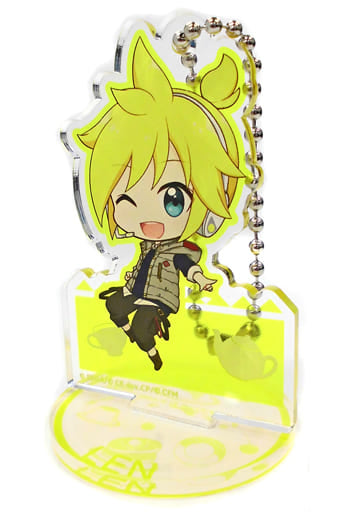 Len Kagamine Hatsune Miku: Colorful Stage! Trading Acrylic Stand Key Chain Animax Cafe+ & Colabono Limited Key Chain [USED]