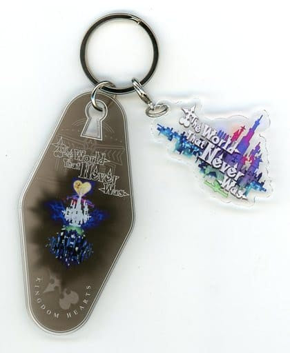 The World That Never Was Kingdom Hearts Melody of Memory Motel Keychain Artnia&Square Enix Cafe Limited Key Chain [USED]