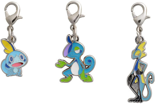 Sobble Drizzile Inteleon Pokemon National Pokedex Metal Charm Pokemon Center Limited Set of 3 Charm [USED]