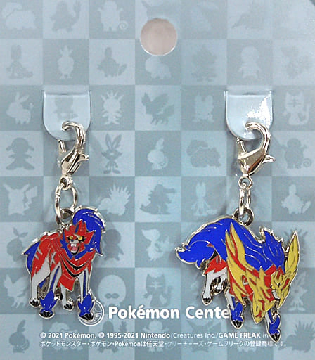 Zamazenta Hero of Many Battles & Crowned Sword Pokemon National Pokedex Metal Charm Pokemon Center Limited Set of 2 Charm [USED]