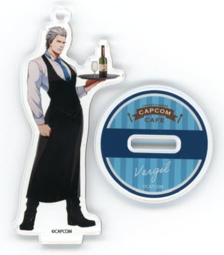 Devil May Cry 5 Special Edition Vergil Acrylic Stand Keychain Capcom Cafe Limited Keychains [USED]