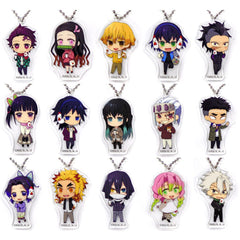 Tanjiro Kamado, etc. Demon Slayer: Kimetsu no Yaiba the Movie: Mugen Train Acrylic Key Chain Lawson Winter Uniform LAWSON Limited All 15 Types Set Key Ring [USED]