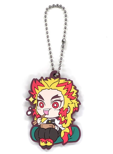 Kyojuro Rengoku Demon Slayer: Kimetsu no Yaiba Charabanchoukou Rubber Mascot 7th Form Key Ring [USED]