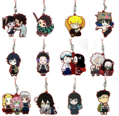 Shinobu Kocho, etc. Demon Slayer: Kimetsu no Yaiba Metsu! Capsule Rubber Mascot Capsule Rubber Mascot 06 All 12 Types Set Key Chain [USED]