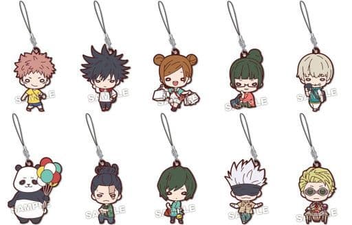 Satoru Gojo, etc. Jujutsu Kaisen Nitotan Ending Rubber Mascot All 10 Types Set Key Chain [USED]