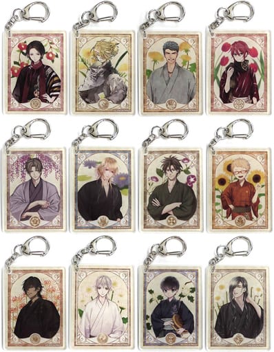 Yamabushi Kunihiro, etc. Touken Ranbu ONLINE Hanakoyomi Picture Scroll Acrylic Key Chain Collection All 12 Types Set Key Chain [USED]