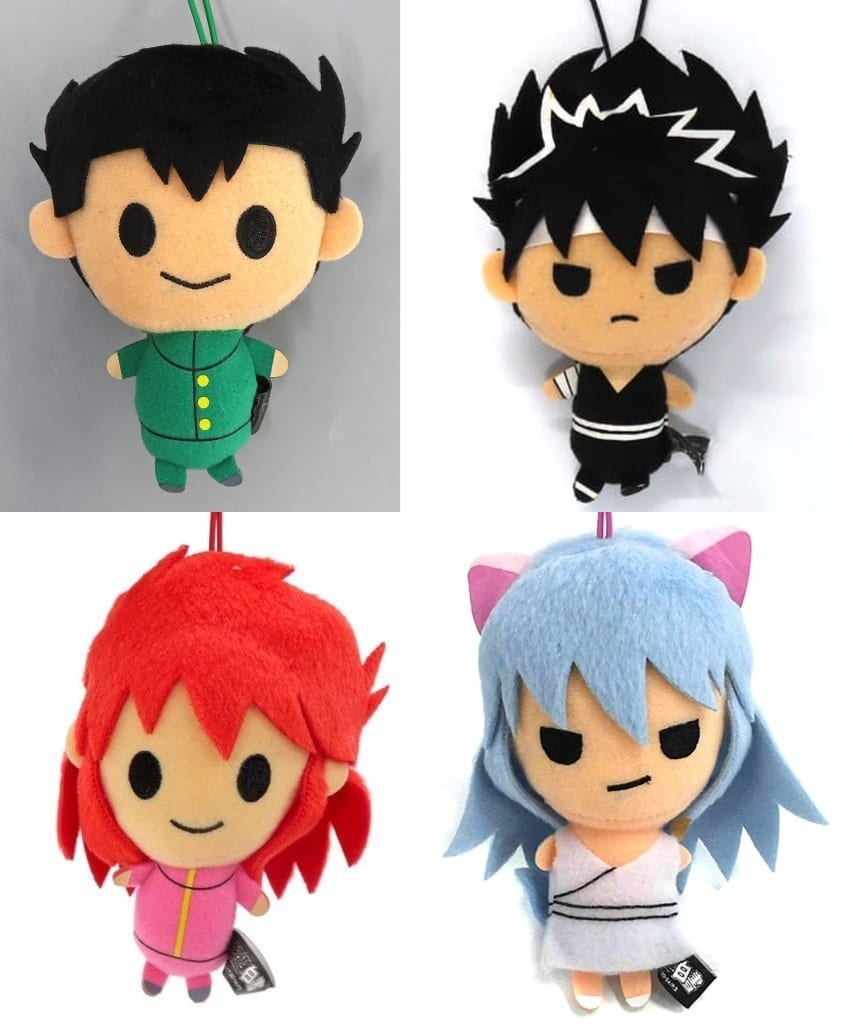 Yusuke Urameshi, etc. Yu Yu Hakusho Plush Mascot All 4 Types Set Key Chain [USED]