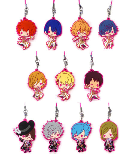 Sho Kurusu, etc. Uta no Prince Sama Movie: Maji Love Kingdom Shining Rubber Strap Collection All 11 Types Set Key Chain [USED]