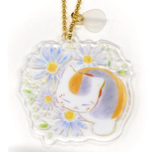 Nyanko-sensei Blue Daisy Natsume's Book of Friends Ichiban Kuji Nyanko-sensei to Hana Shirabe Flower Acrylic Charm Prize G Charm [USED]