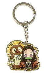 Nezuko Kamado Shigaraki ware Raccoon-dog Demon Slayer: Kimetsu no Yaiba Metal Key Chain Shiga Limited Key Ring [USED]