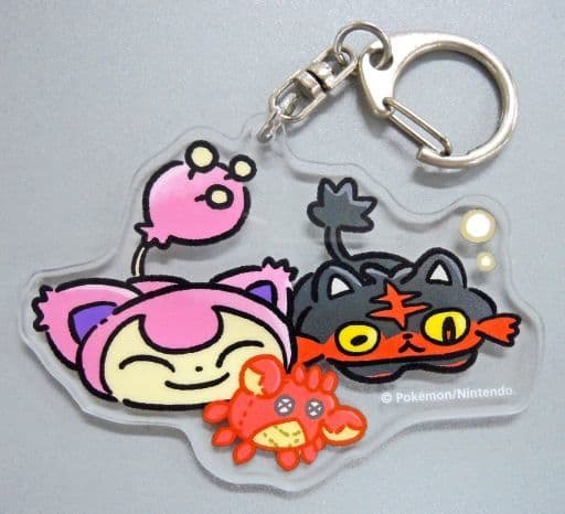 Skitty Litten Pokemon Acrylic Keychain Collection Galarian Meowth's Day Pokemon Center Limited Key Chain [USED]