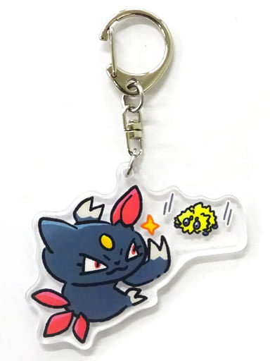 Sneasel Joltik Pokemon Acrylic Keychain Collection Galarian Meowth's Day Pokemon Center Limited Key Chain [USED]