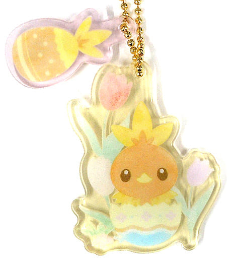 Torchic Pokemon With Egg Case Acrylic Charm Collection Happy Easter Basket Pokemon Center Limited Charm [USED]