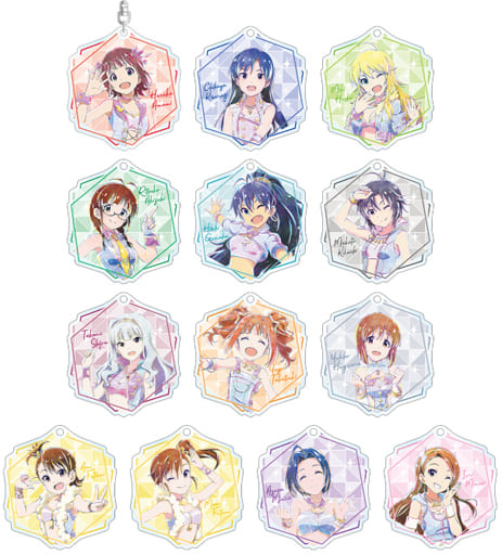 Miki Hoshii, etc. THE IDOLM@STER Million Live! Ani-Art Trading Acrylic Keychain All 13 Types Set Key Chain [USED]