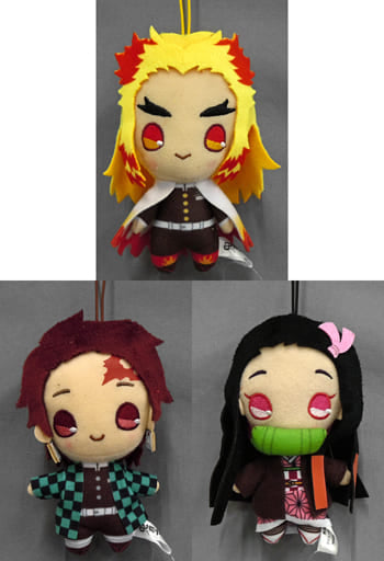 Kyojuro Rengoku, etc. Demon Slayer: Kimetsu no Yaiba Mascot Vol.1 All 3 Types Set Key Ring [USED]
