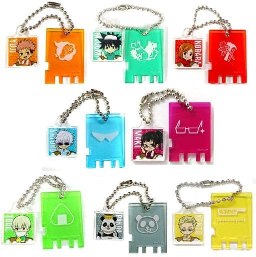 Megumi Fushiguro, etc. Jujutsu Kaisen Public Bath Lock Style Key Chain Jujutsu Kaisen Gokurakuyu Raku Spa Gokuraku Juju Yasumi Limited All 8 Types Set Key Chain [USED]