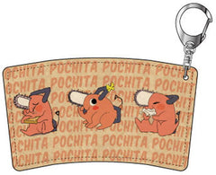 Chainsaw Man Pochita 5 Cafe Sleeve Keychain Keychains [USED]