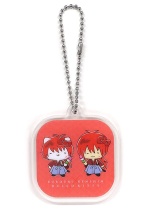 Kenshin Himua Hello Kitty Dango 2 Rurouni Kenshin X Hello Kitty Ataritsuki Acrylic Mascot Acrylic Mascot Key Chain [USED]