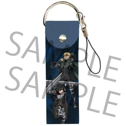 Mikasa Armin 01 Attack on Titan Big Leather Strap Key Chain [USED]