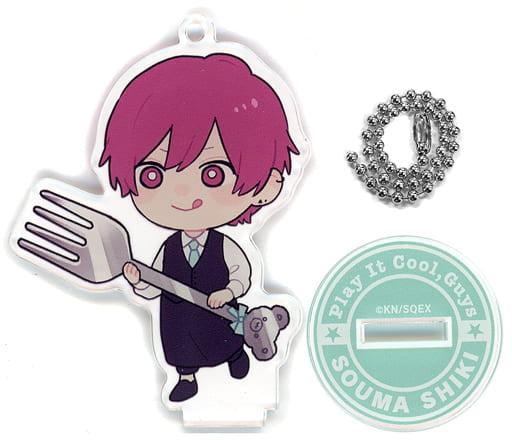 Shiki Soma Fork Play It Cool, Guys Trading Acrylic Stand Key Chain Key Chain [USED]