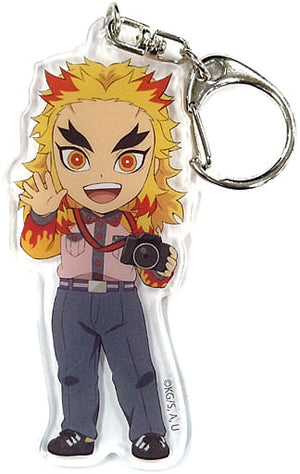 Kyojuro Rengoku Demon Slayer: Kimetsu no Yaiba Trading Key Chain Tokyo Dome City Attractions Total Concentration! Omotenashi Daisakusen Limited Key Ring [USED]