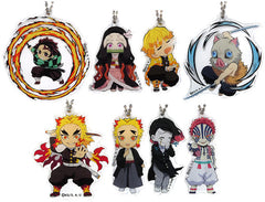 Zenitsu Agatsuma, etc. Demon Slayer: Kimetsu no Yaiba the Movie: Mugen Train Random Deformed Acrylic Charm All 8 Types Set Charm [USED]