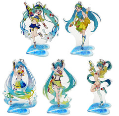 Hatsune Miku, etc. VOCALOID Big Clear Keychain with Stand Hatsune Miku: Splash Parade All 5 Types Set Key Chain [USED]