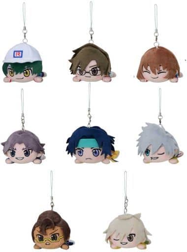 Kunimitsu Tezuka, etc. The New Prince of Tennis Lying Plush Toy Petit All 8 Types Set Key Ring [USED]