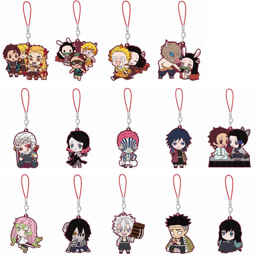 Mitsuri Kanroji, etc. Demon Slayer: Kimetsu no Yaiba Metsu! Capsule Rubber Mascot 8 All 14 Types Set Key Ring [USED]