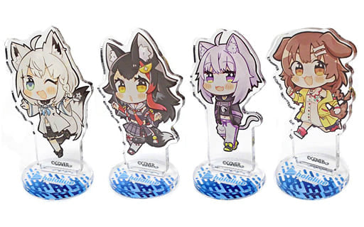 Shirakami Fubuki, etc. VTuber Hololive Hololive Gamers Chibi Acrylic Figure with Illustration Atre Akihabara Hololive Summer Festival Exclusive 4 Piece Set Acrylic Stands [USED]