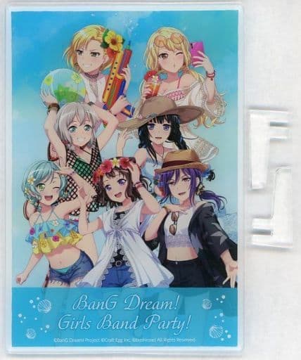Hina Hikawa, etc. Summer Vacation BanG Dream! Girls Band Party! Plate Acrylic Stand 2021 Summer in Marui Exclusive Acrylic Stand [USED]