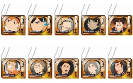 Shoyo Hinata, etc. Haikyu!! TO THE TOP Kiratto Decofret Acrylic Keychain Karasuno High School Box All 10 Types Set Key Chain [USED]