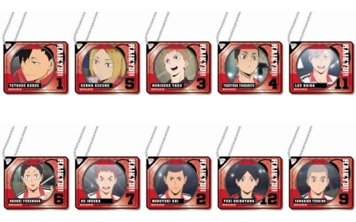 Kenma Kozume, etc. Haikyu!! TO THE TOP Kiratto Decofret Acrylic Keychain Nekoma High School Box All 10 Types Set Key Chain [USED]