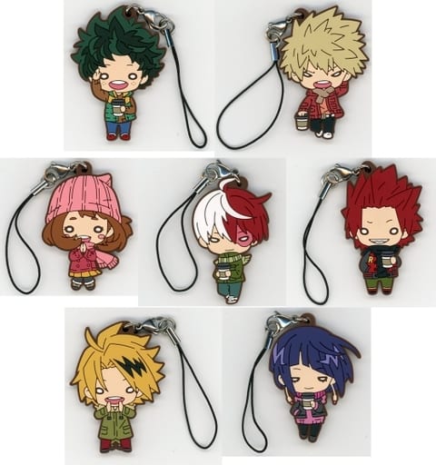 Shoto Todoroki, etc. My Hero Academia Nitotan Holiday Rubber Mascot animate Limited All 7 Types Set Key Chain [USED]