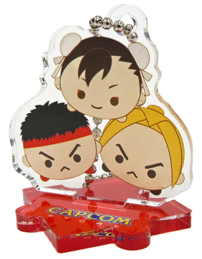 Shunrei, etc. Street Fighter Capkoron Trading Acrylic Stand Key Chain Capcom Store Tokyo Limited Key Chain [USED]