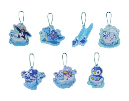 Piplup, etc. Pokemon Acrylic Charm Collection Pochama's Daily Life Pokemon Center Limited All 7 Types Set Charm [USED]