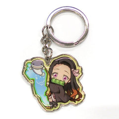 Nezuko Kamado Biwa Lake Demon Slayer: Kimetsu no Yaiba Metal Key Chain Shiga Limited Key Ring [USED]