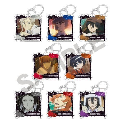 Ranpo Edogawa, etc. Bungo Stray Dogs Trading Acrylic Keychains All 8 Types Set Key Chain [USED]
