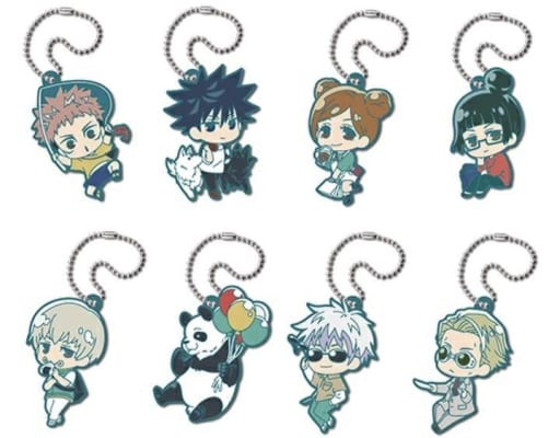 Yuji Itadori, etc. Jujutsu Kaisen Defo Rubber! Plain Clothes Key Chain All 8 Types Set Key Chain [USED]