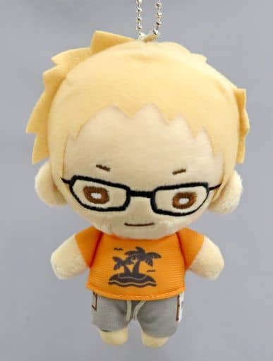 Kei Tsukishima Haikyu!! TO THE TOP Nitotan Beach Volleyball Plush Toy with Ball Chain Key Chain [USED]